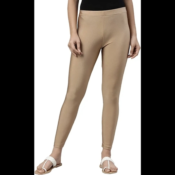 NWT Go Colors Gold Shimmer Leggings - Picture 1 of 13